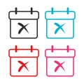 Stock vector date cancel icon 5