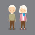 Stock Vector Elderly Couple Character