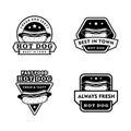 Stock vector hotdog logo set vintage black and white