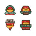 Stock vector hotdog logo set white background