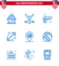Stock Vector Icon Pack of American Day 9 Line Signs and Symbols for american; sport; american; footbal; weapon
