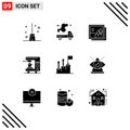 Stock Vector Icon Pack of 9 Line Signs and Symbols for achievement, home, pollution, electric, picture