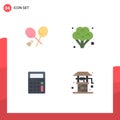 4 Flat Icon concept for Websites Mobile and Apps badminton, math, spring, vegetables, agriculture