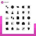 Stock Vector Icon Pack of 25 Line Signs and Symbols for chimney, estimation, roof, diagram, allocation