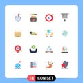 Stock Vector Icon Pack of 16 Line Signs and Symbols for code, bar code, grade, bar, money