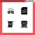 Stock Vector Icon Pack of Line Signs and Symbols for controller, report, document, report, paper