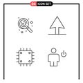 Stock Vector Icon Pack of 4 Line Signs and Symbols for dessert, hardware, sweets, computers, body