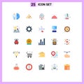 Stock Vector Icon Pack of 25 Line Signs and Symbols for dish, heard, golden, wedding, merroir