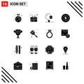 Stock Vector Icon Pack of 16 Line Signs and Symbols for education, global, education, logistic, university