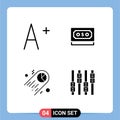 Stock Vector Icon Pack of Line Signs and Symbols for font, statistics, money, note, control