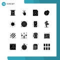 Stock Vector Icon Pack of 16 Line Signs and Symbols for pie, finance, tab, diagram, chart Royalty Free Stock Photo