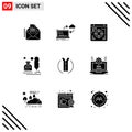 Stock Vector Icon Pack of 9 Line Signs and Symbols for road, letter, arrows, fur, ink