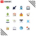 Stock Vector Icon Pack of 16 Line Signs and Symbols for store, spring, smart technology, nature, ecology