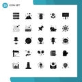 Set of 25 Modern UI Icons Symbols Signs for thank, greeting, can, users, group