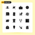 Stock Vector Icon Pack of 16 Line Signs and Symbols for universal, job, communication, general, favorites