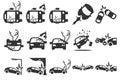 Stock Vector Illustration: Car crash icons