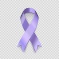 Stock vector illustration lavender ribbon Isolated on transparent background. The problem of epilepsy and cancer. EPS10