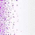 Stock vector illustration purple confetti isolated on a transparent background. EPS 10 Royalty Free Stock Photo