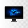 Stock vector illustration realistic realistic personal professional desktop computer, PC. Modern flat screen monitor. Computer Royalty Free Stock Photo