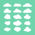 Stock vector illustration set of flat clouds icon