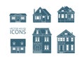 Set logos of private homes Royalty Free Stock Photo