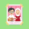 Stock Vector Instant Photo Frame Valentine Couple
