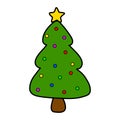 Vector of decorated christmas tree