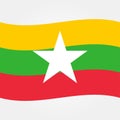 Stock vector myanmar or burma flag icon 2