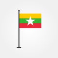 Stock vector myanmar or burma flag icon 3