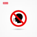 No talking sign isolated