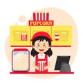 Stock Vector PopCorn Takeaway Concept Illustration