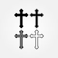 Stock vector religion cross icon set Royalty Free Stock Photo