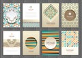 Stock vector set of brochures in vintage style Royalty Free Stock Photo