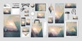 Vector set kit collection corporate identity mockup mock up ecology environment landscape nature design Royalty Free Stock Photo