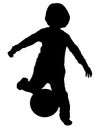 Silhouette of a boy with ball