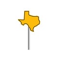 Stock vector texas map icon Vector illustration with road sign s Royalty Free Stock Photo