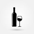 Stock vector wine glass wine bottle icon Royalty Free Stock Photo