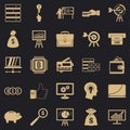 Stockbroker icons set, simple style Royalty Free Stock Photo