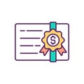 Stockbroker licensing RGB color icon