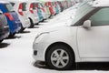 Stocked cars in rows