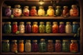 Stocked Preserves shelves. Generate Ai