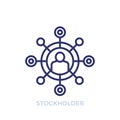 stockholder, investor line icon on white