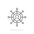 Stockholder line icon on white Royalty Free Stock Photo