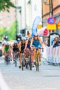 STOCKHOLM - AUG, 24: A group with Alice Betto in front cycling t