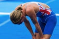 STOCKHOLM - AUG, 24: Katie Hewison (GBR) taking the breath after