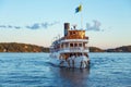 STOCKHOLM August 12. Passenger boat in the Stockholm archipelag