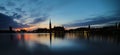 Stockholm, panoramic view over the old town and city hall at sunset Royalty Free Stock Photo