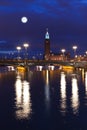 Stockholm City Hall at night Royalty Free Stock Photo