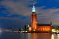 Stockholm City Hall at night, Stockholm, Sweden Royalty Free Stock Photo