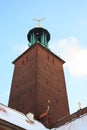 Stockholm Cityhall Clock Tower Royalty Free Stock Photo